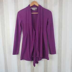 Athleta Cardigan Stretchy Jersey Knit Purple Size Extra Extra Small‎